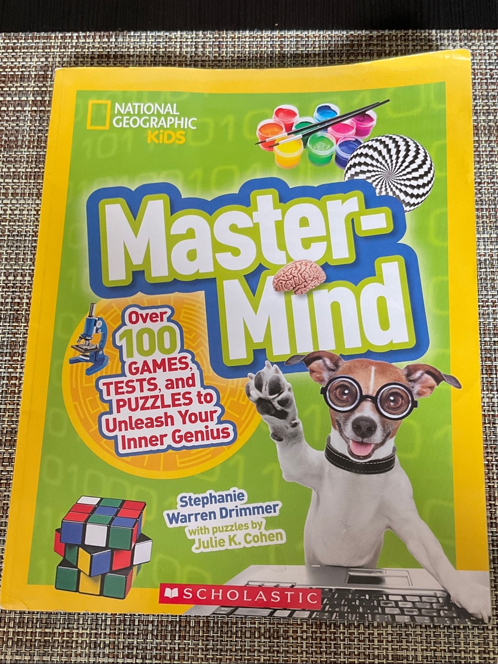 Scholastic Bright Lime Green Puzzle & Brain Activity Book
